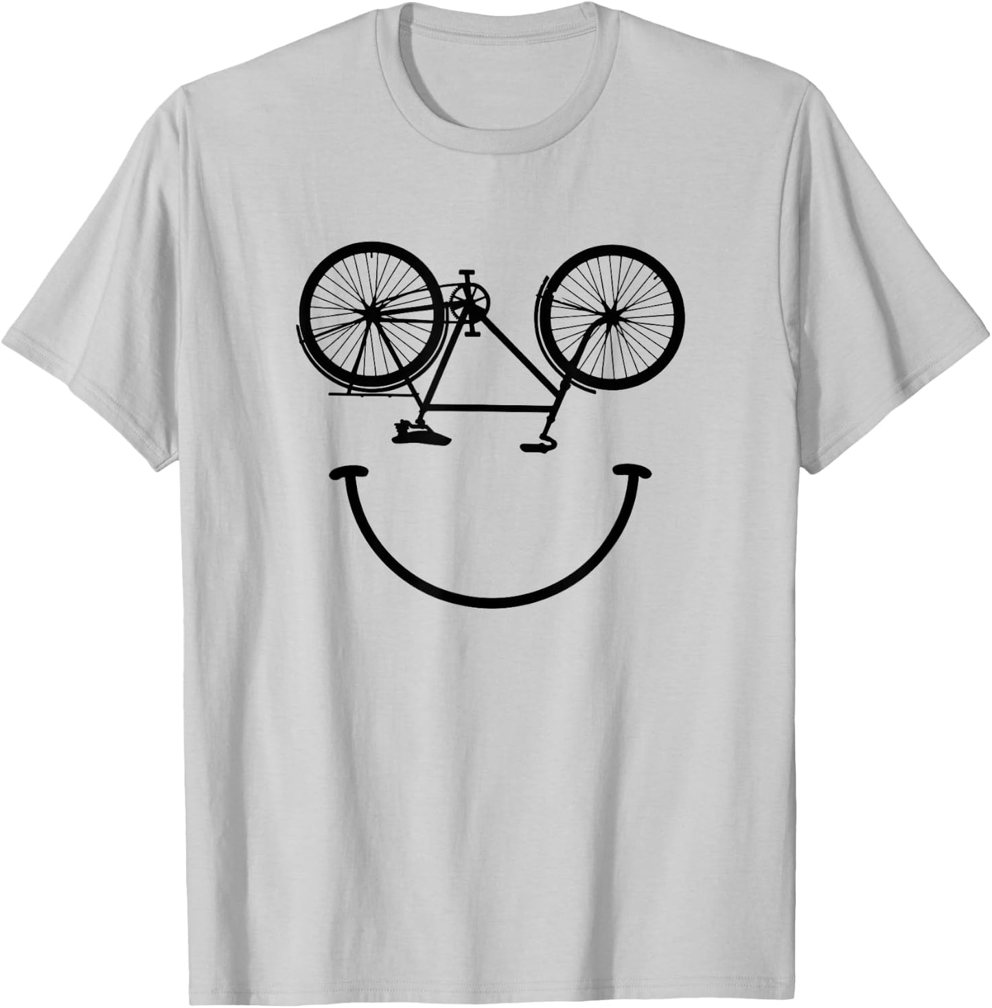Smiling face Bike Smile cycling Bicycle Smiling Face T-Shirt - T-Shirt | Ash