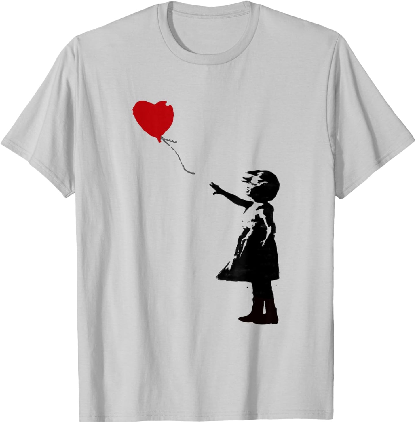 Heart Balloon Girl T-Shirt - T-Shirt | Ash
