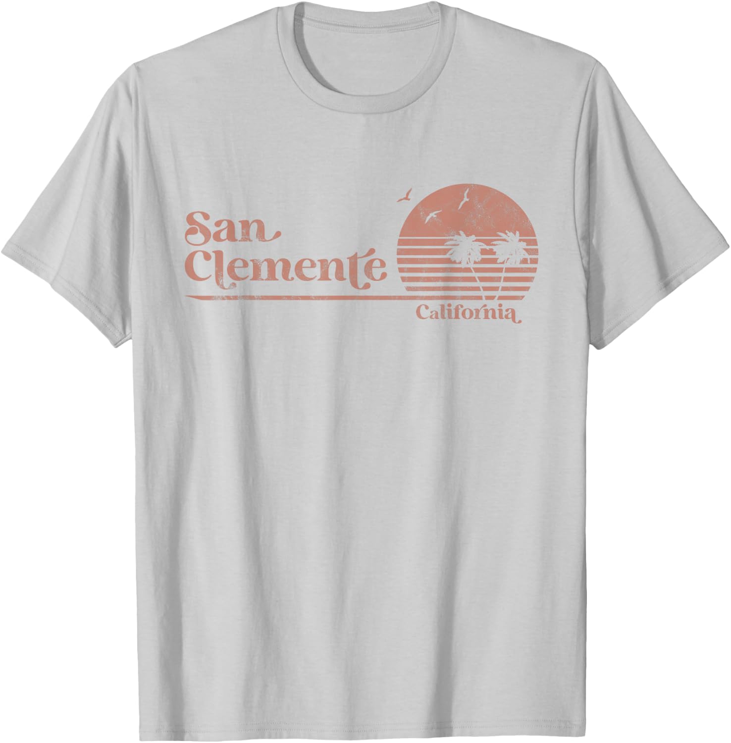Vintage San Clemente California Palm Trees CA Retro T-Shirt - T-Shirt | Ash