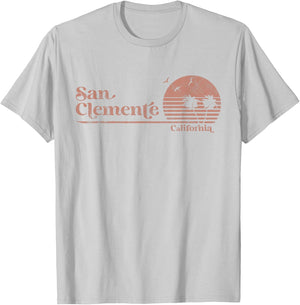 Vintage San Clemente California Palm Trees CA Retro T-Shirt - T-Shirt | Ash