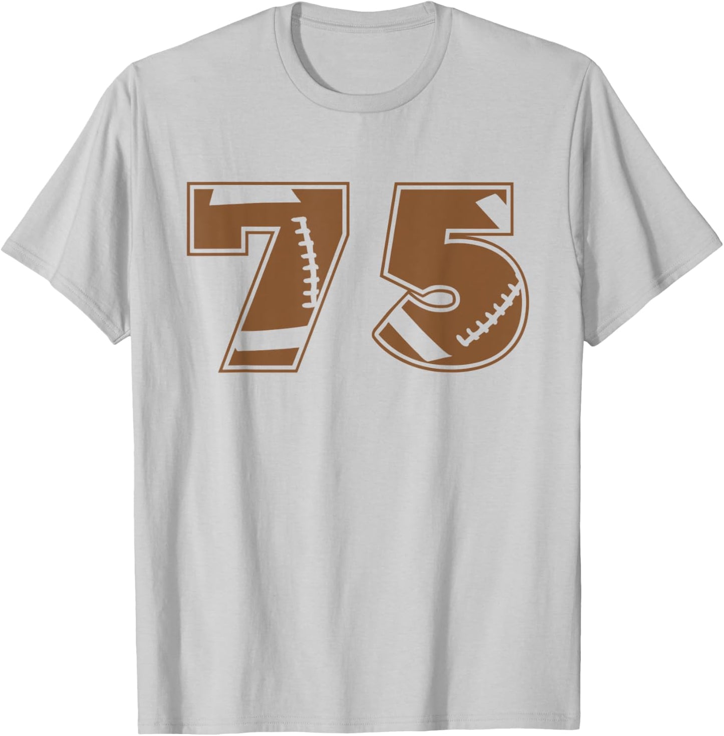 Football 75 Jersey Number T-Shirt - T-Shirt | Ash