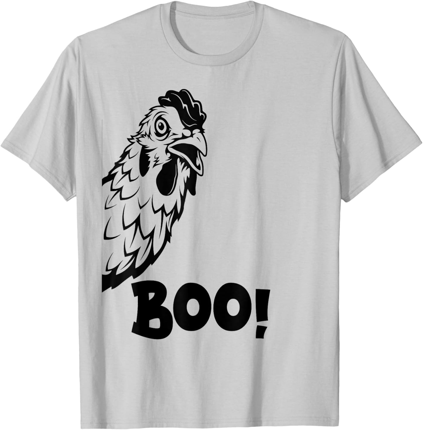 Boo Chiken Shirt Hen Hiding Peekaboo Scary Halloween Chicken T-Shirt - T-Shirt | Ash