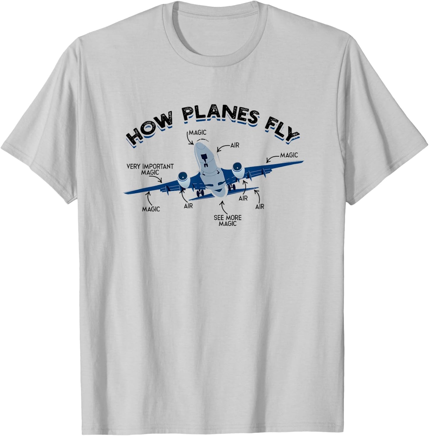 How planes fly - Aviation Airline Airplane Aeroplane Pilot T-Shirt - T-Shirt | Ash