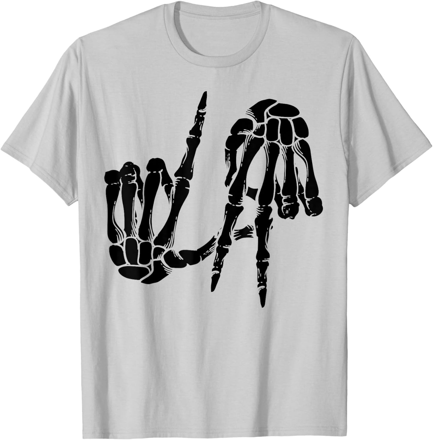 Cute Freaky Los Angeles Hand Sign Skeleton Shirt LA Gift T-Shirt - T-Shirt | Ash