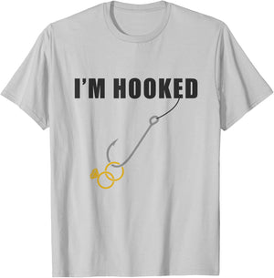 I'm Hooked Engagement Ring Marriage Proposal Fishing T-Shirt - T-Shirt | Ash