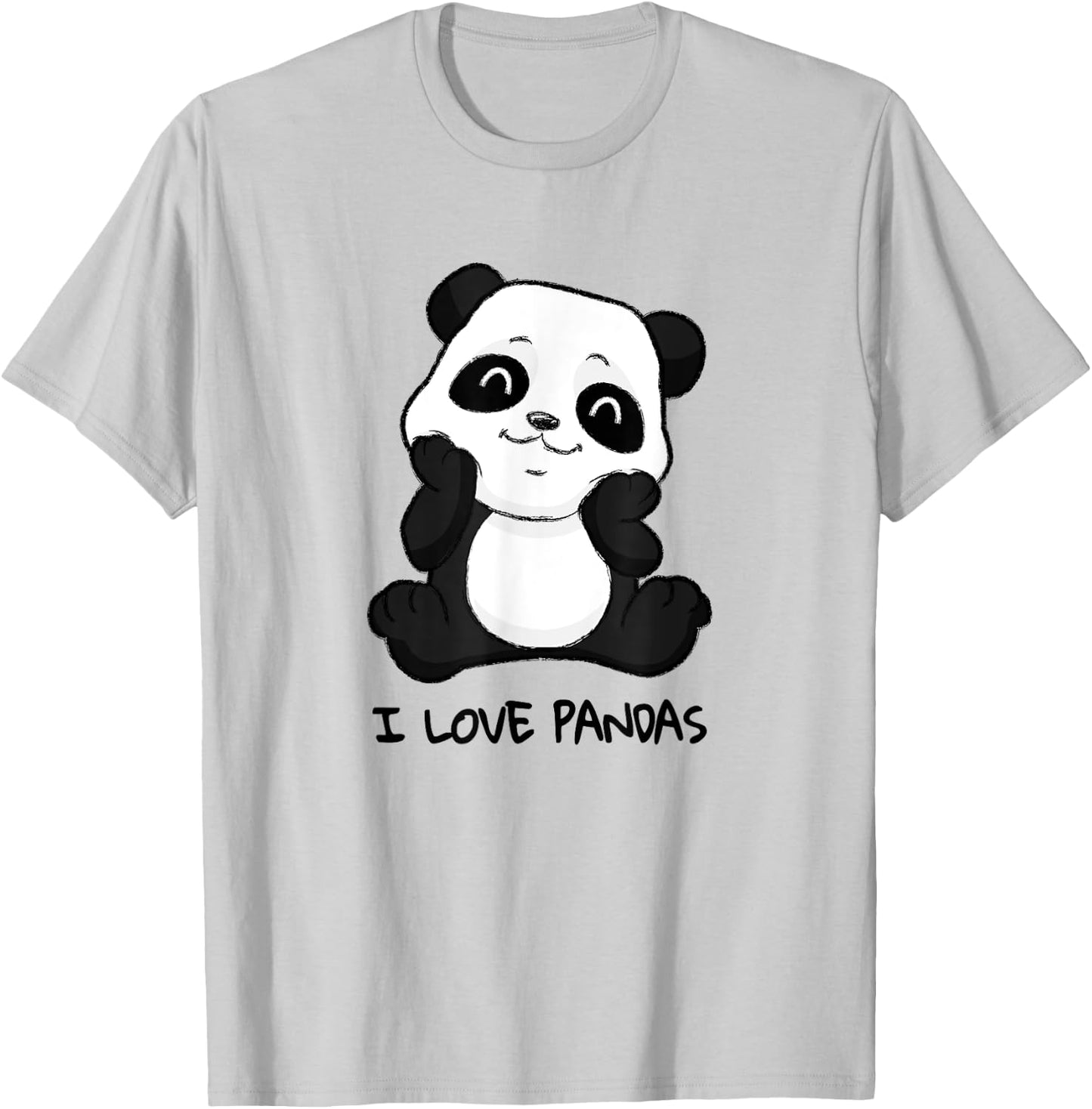 I love Pandas Shirt Sweet Panda bear Baby Panda Girl T-Shirt - T-Shirt | Ash