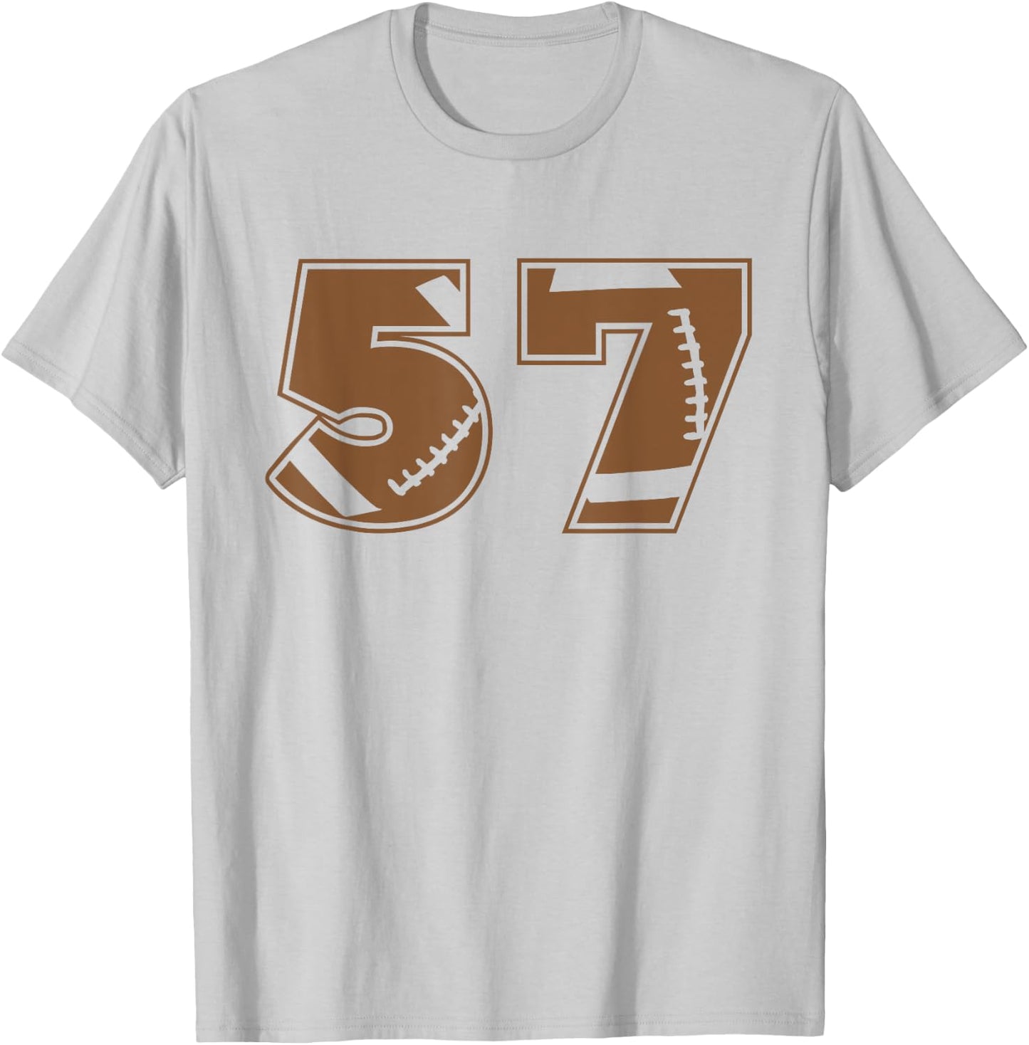 Football 57 Jersey Number T-Shirt - T-Shirt | Ash