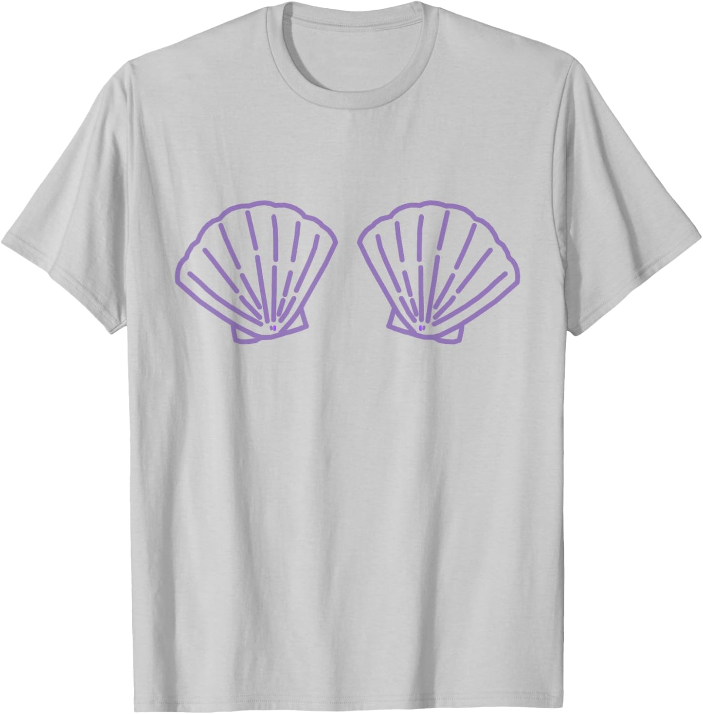 Two Mermaid Shell Bra Mermaid Bra Bikini Costume T-Shirt - T-Shirt | Ash