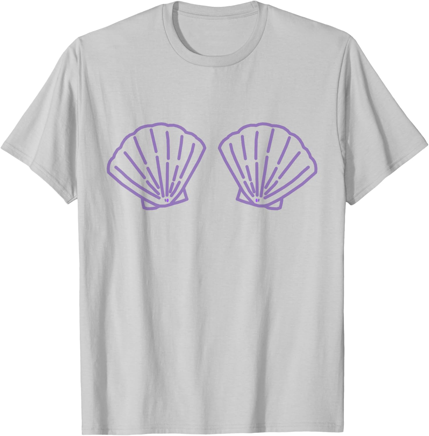 Two Mermaid Shell Bra Mermaid Bra Bikini Costume T-Shirt - T-Shirt | Ash