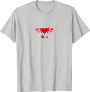 Heart Flames Big Little Sister Sorority Reveal for Little T-Shirt - T-Shirt | Ash