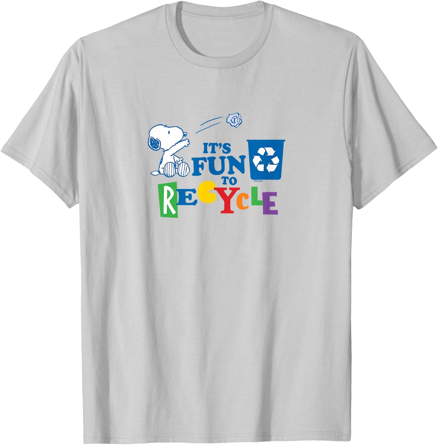 Peanuts - Snoopy Earth Day It's Fun To Recycle T-Shirt - T-Shirt | Ash