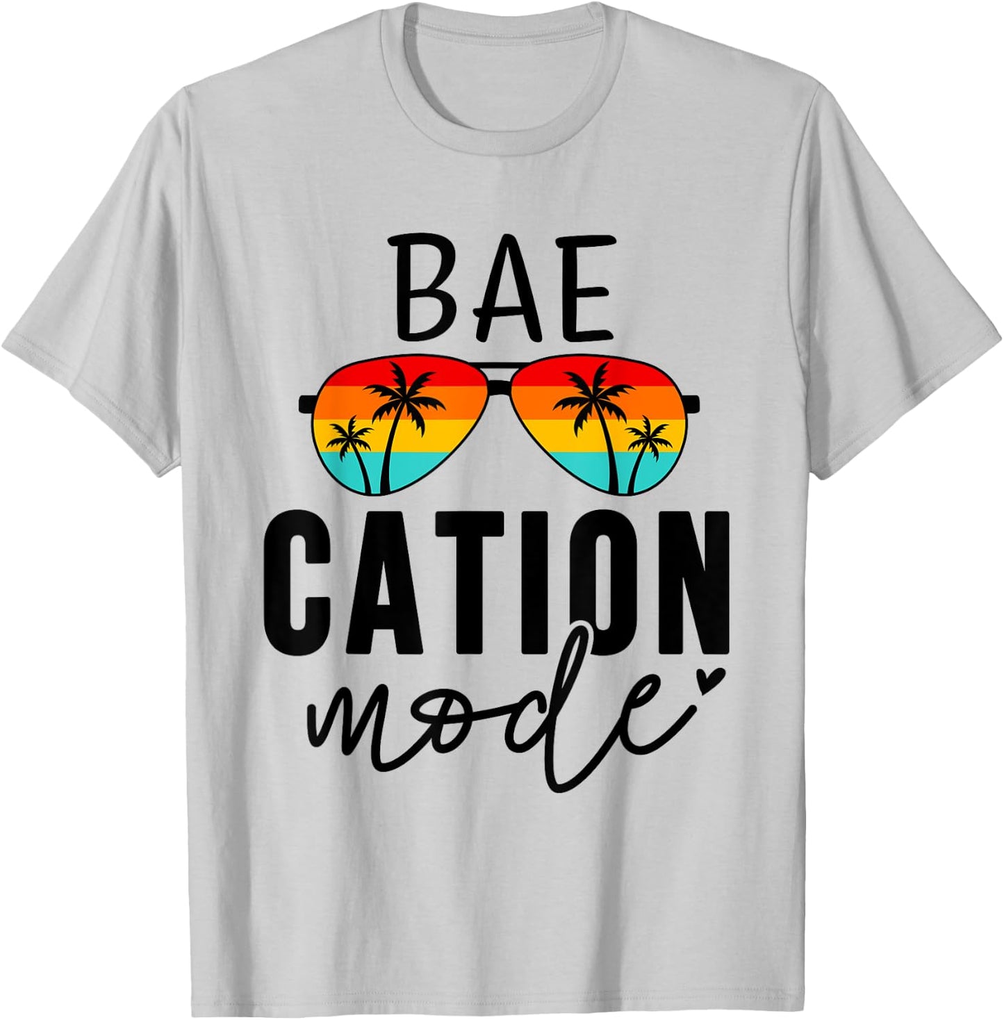 Vacation Summer Cute Couples Matching Baecation Mode T-Shirt - T-Shirt | Ash