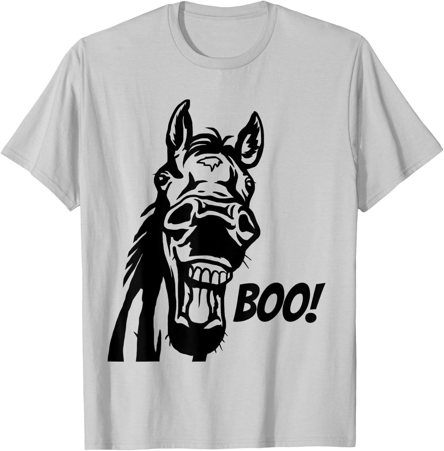Boo! | Funny Hiding Horse Lover Peekaboo Halloween Horse T-Shirt - T-Shirt | Ash