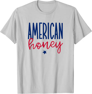 American Honey, Cute 4th of July T-Shirt - T-Shirt | Ash