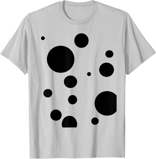 Polka dot Dalmatian Black White Abstract Fun T-Shirt - T-Shirt | Ash