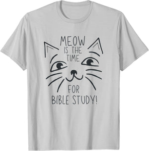 Funny Kitten Christian Faith Church Bible Study Cat Men Women T-Shirt - T-Shirt | Ash