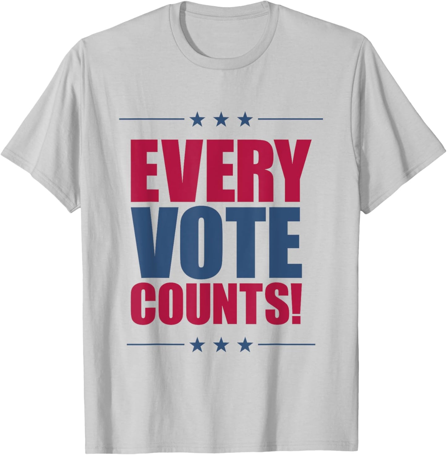 Vote Women Men Voice Counts Red Blue 2024 Election T-Shirt - T-Shirt | Ash