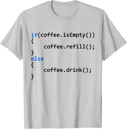 Programmer Coffee Coding Programmer Coffee T-Shirt - T-Shirt | Ash