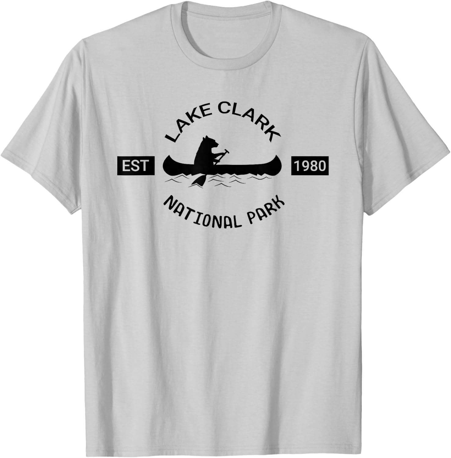 Alaska Bear Shirt | Lake Clark National Park Silhouette T-Shirt - T-Shirt | Ash
