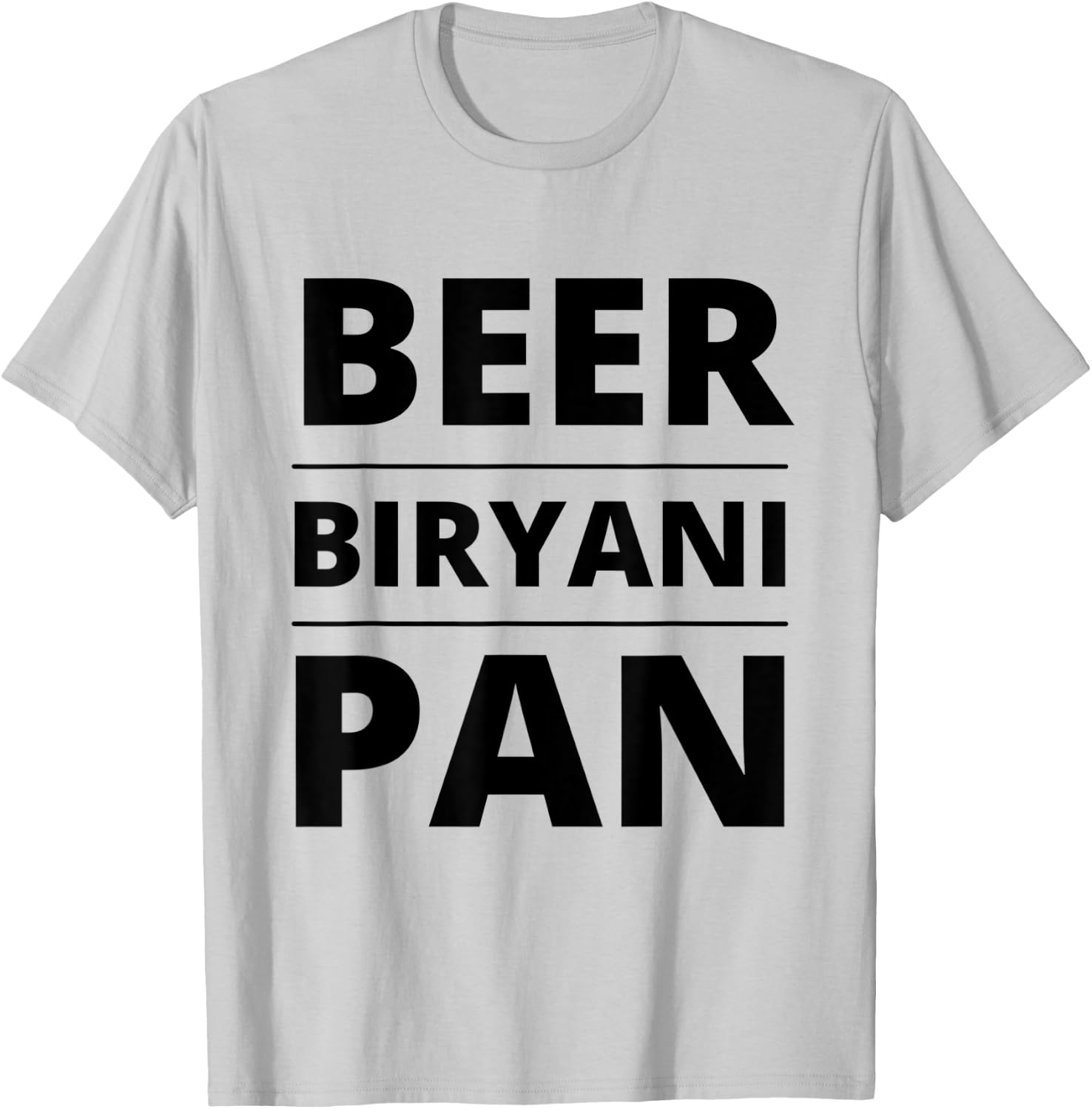 India, Hyderabad Inspired Beer Biryani Pan Fun Food Shirt T-Shirt - T-Shirt | Ash