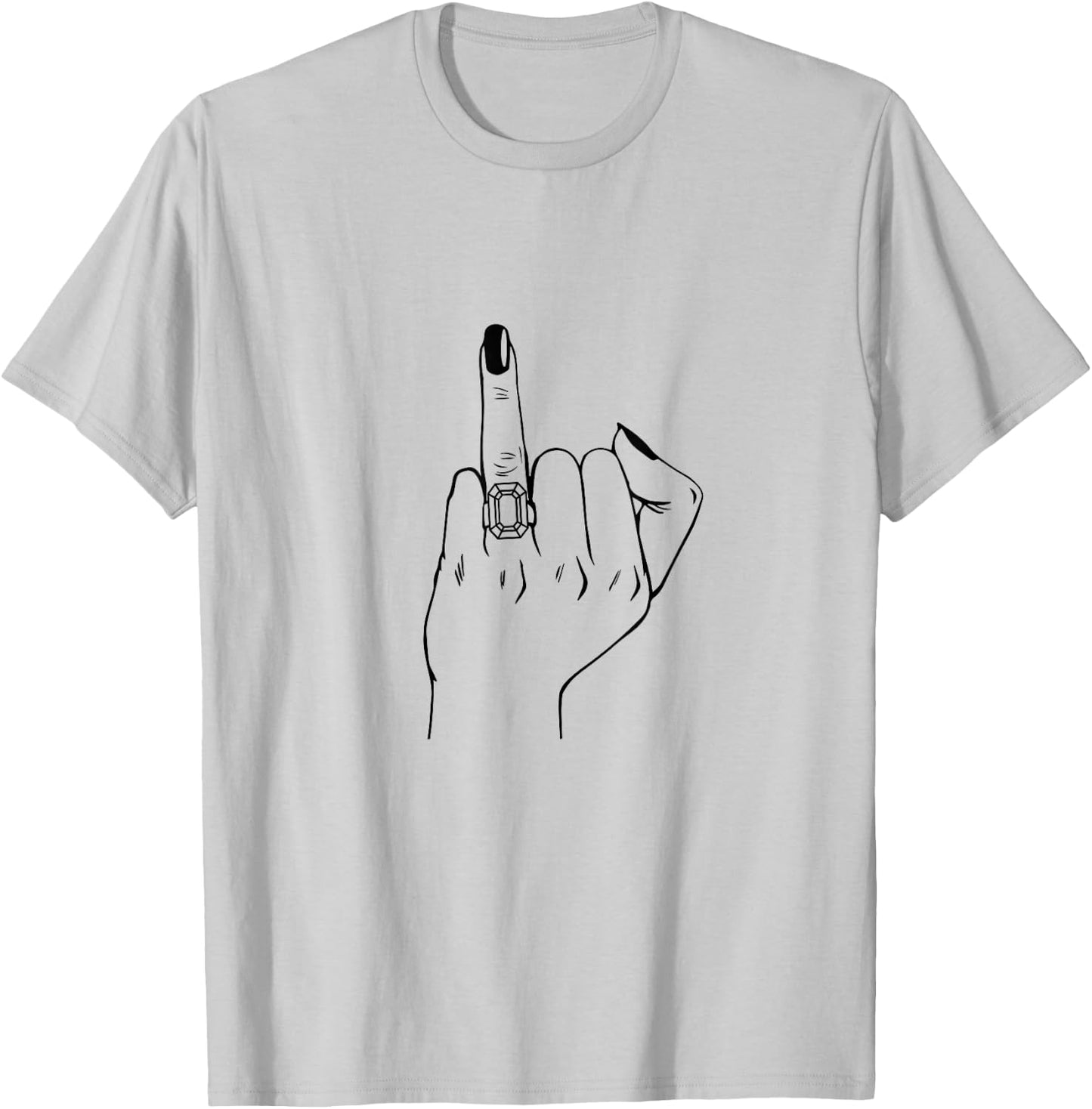 Finger Engagement Ring, Wedding Honeymoon Bachelorette Bride T-Shirt - T-Shirt | Ash