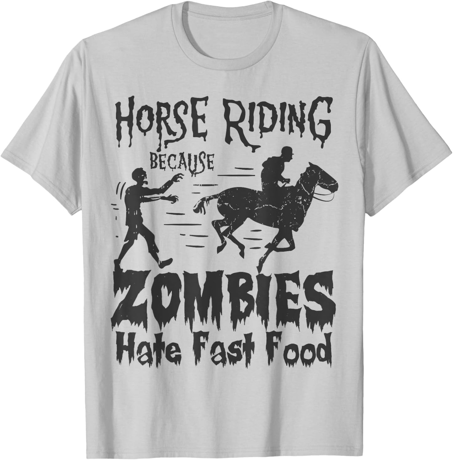 Horse Riding Funny Halloween Equestrian T-Shirt - T-Shirt | Ash