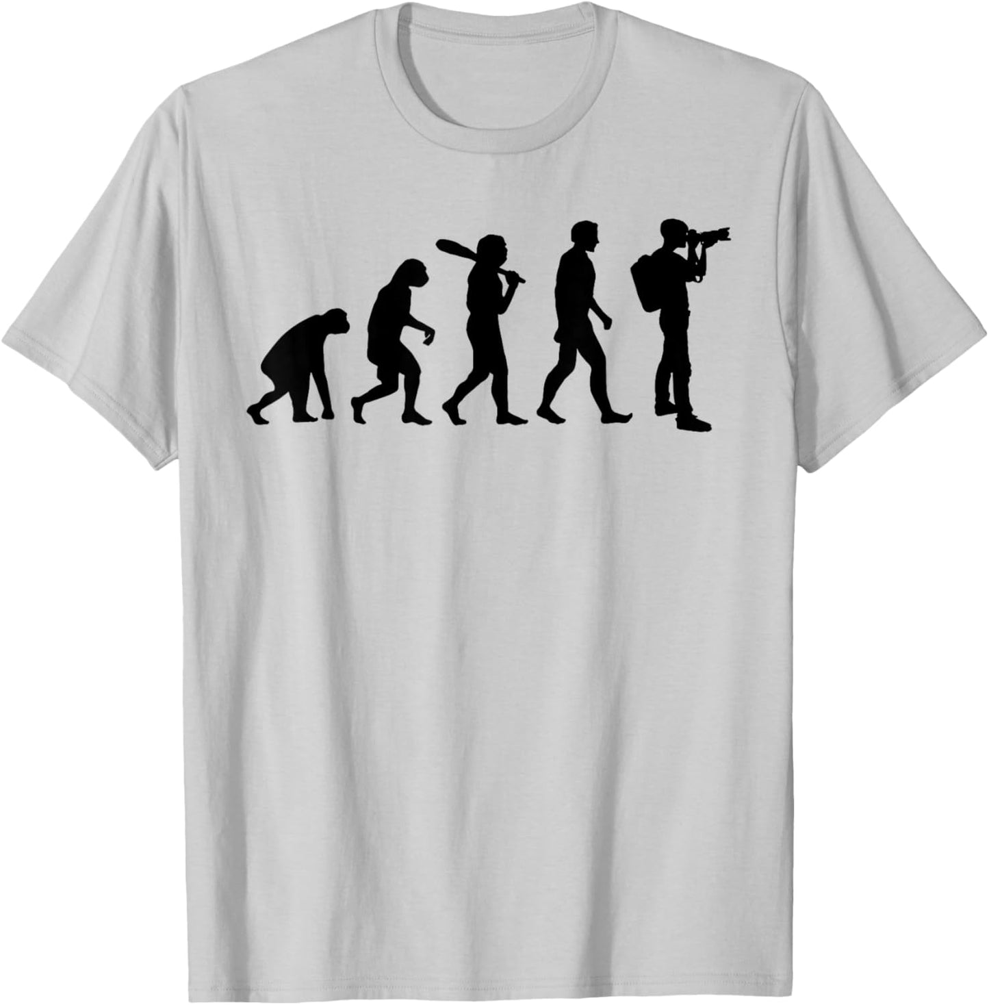 Photographer Evolution Funny Photograph Photo Photographers T-Shirt - T-Shirt | Ash