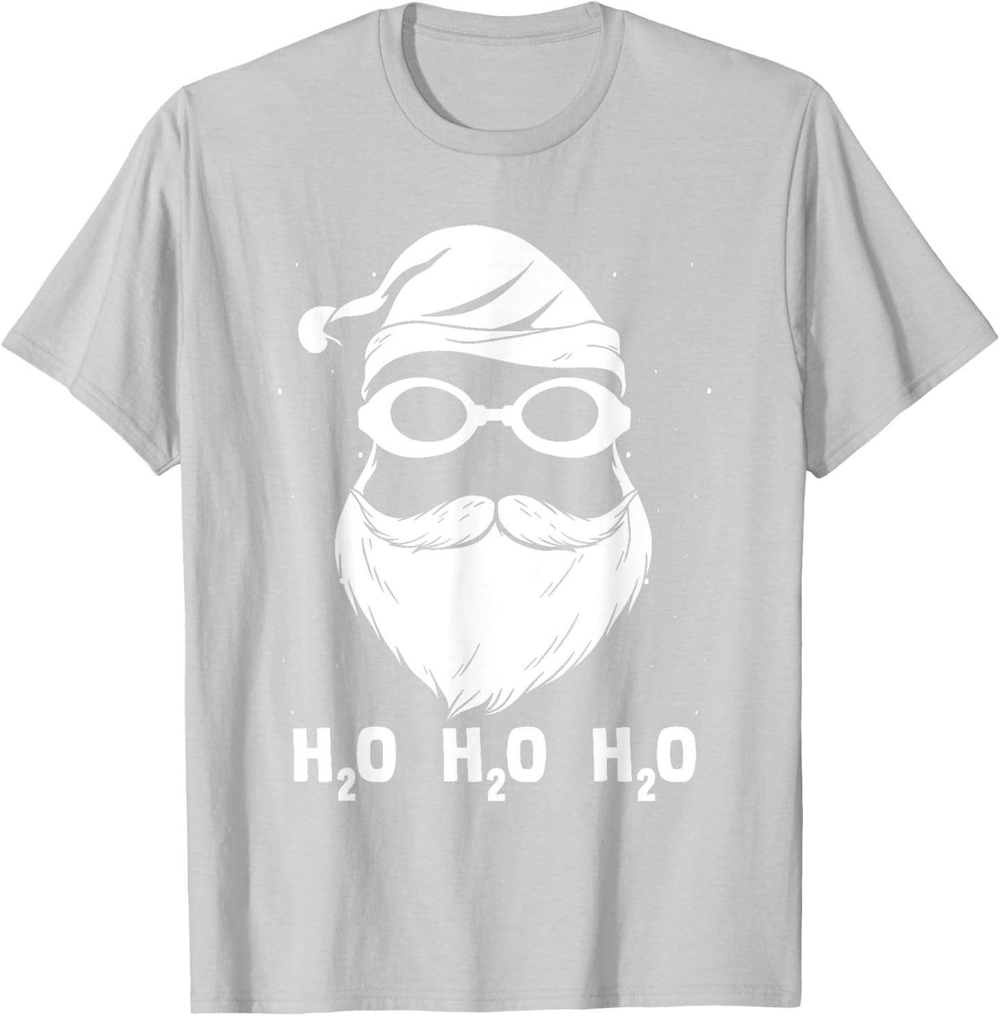H2o H2o H2o Santa Claus Swimming Santa Hat Swimming Lover T-Shirt - T-Shirt | Ash