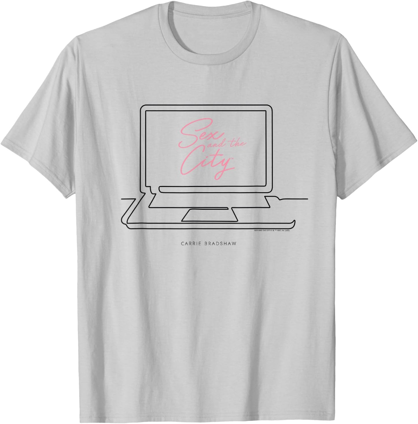 Sex and the City Carrie Bradshaw Laptop Design T-Shirt - T-Shirt | Ash