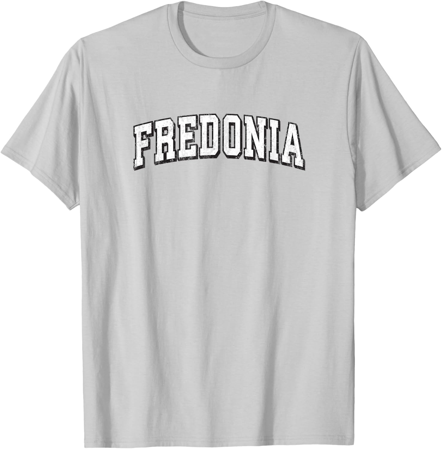 Fredonia New York Vintage Athletic Sports B&W Print T-Shirt - T-Shirt | Ash