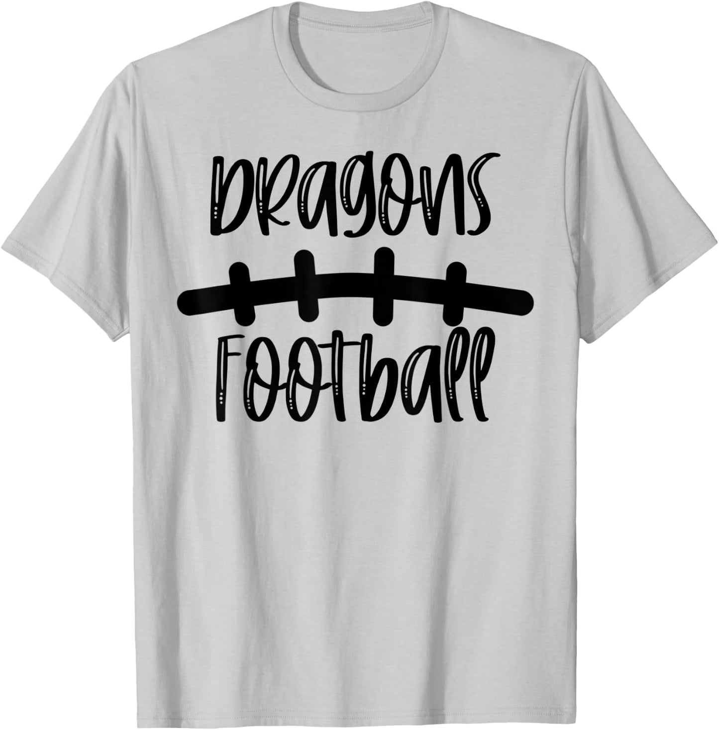 Dragons Football School Spirit Team Mascot Game Night T-Shirt - T-Shirt | Ash
