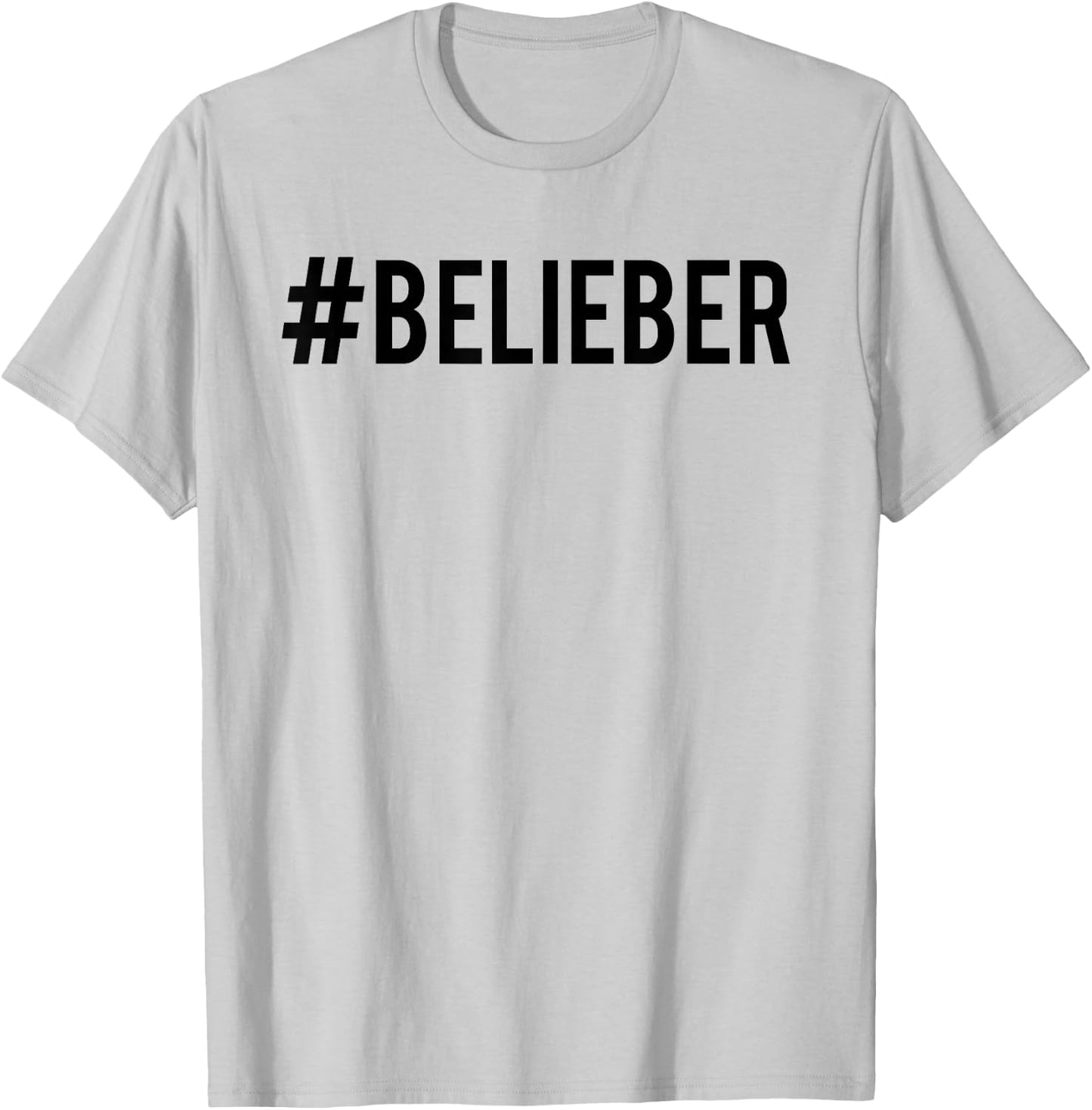 Justin Bieber Official #Belieber Hashtag T-Shirt - T-Shirt | Ash