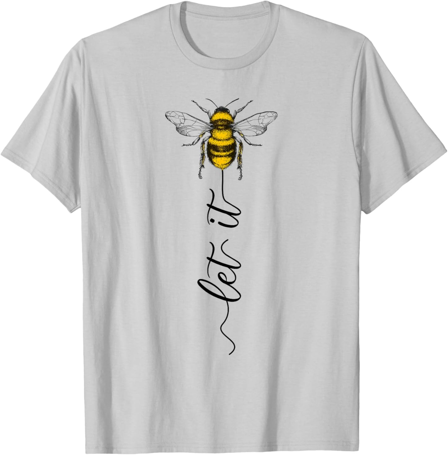 Let It Bee Bienen Wespen Blume Zeichnung Organiqed Cute Bee Beekeeper Line Art Lady T-Shirt - T-Shirt | Ash