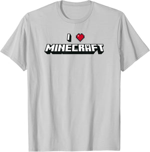 Minecraft I Heart Minecraft Logo T-Shirt - T-Shirt | Ash