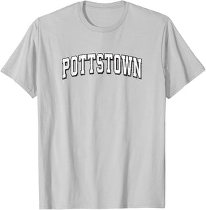 Pottstown Pennsylvania Vintage Athletic Sports B&W Print T-Shirt - T-Shirt | Ash