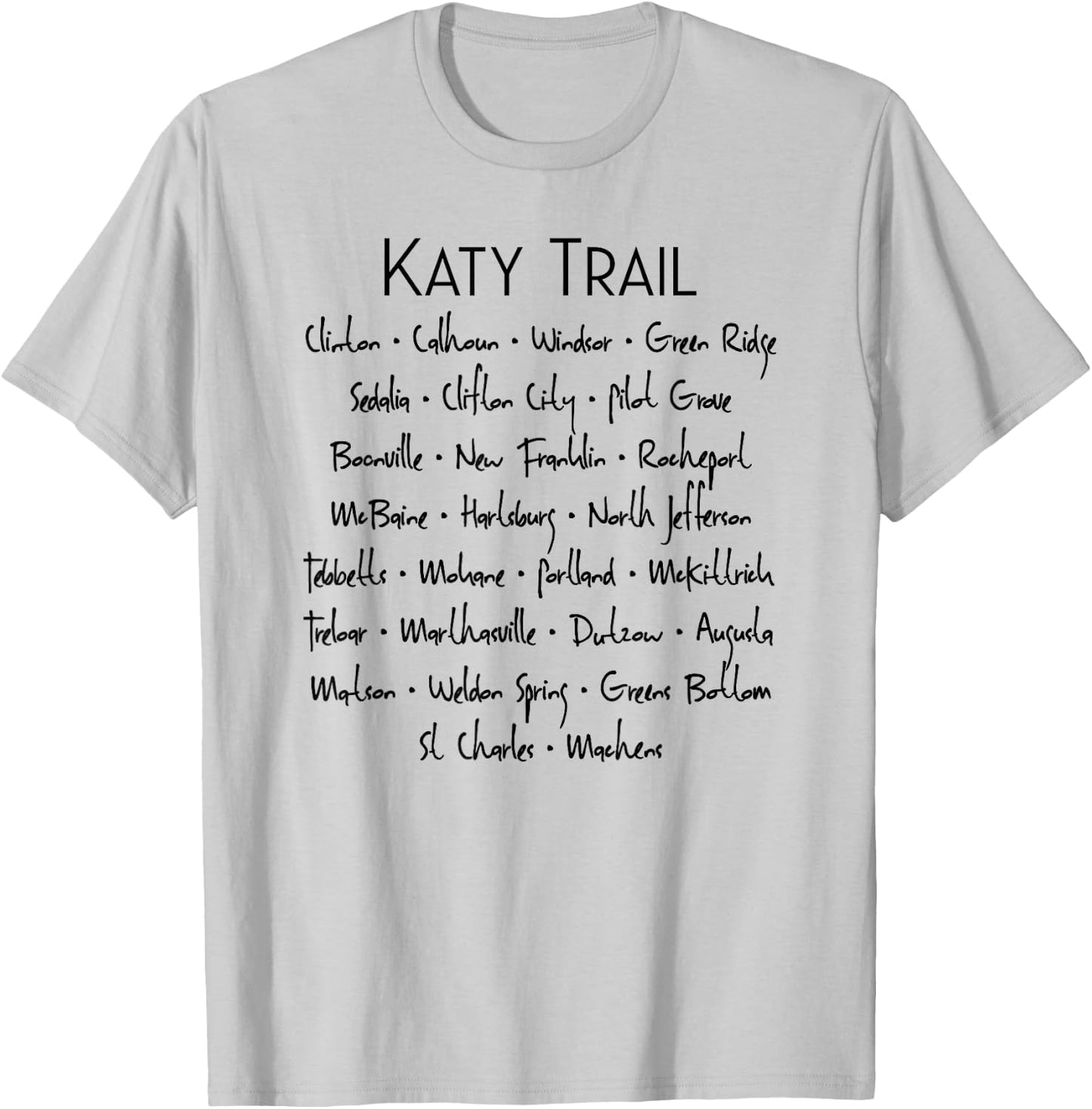 Katy Trail Missouri Trailheads T-Shirt - T-Shirt | Ash