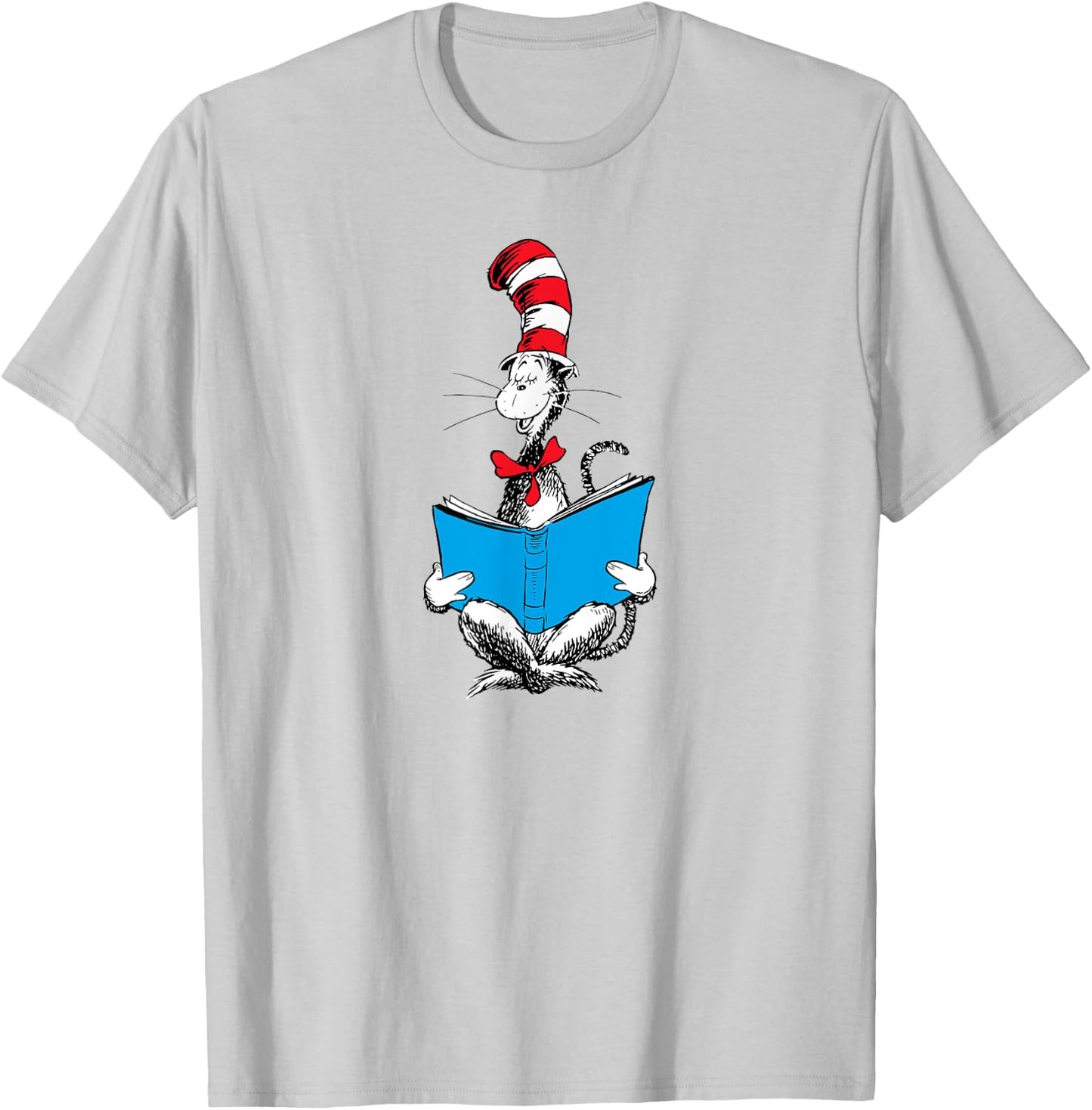 Dr. Seuss Reading Cat T-Shirt - T-Shirt | Ash