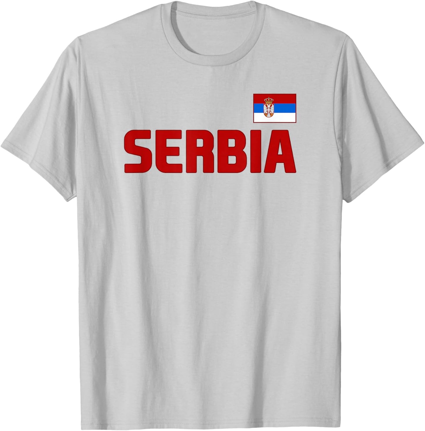 Serbia Flag Serbian Pride International Country T-Shirt - T-Shirt | Ash