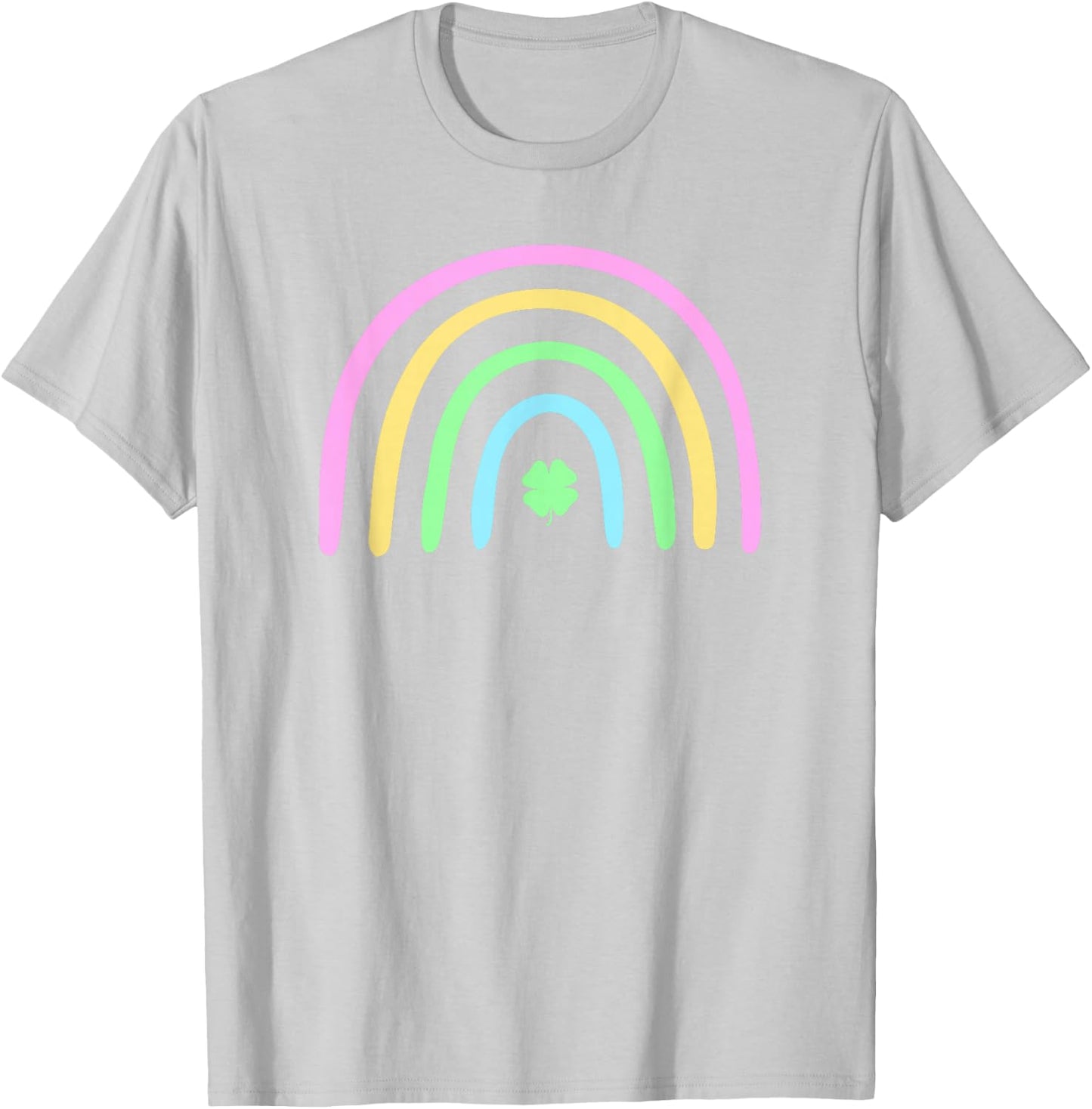 Four Leaf Clover Rainbow St Patrick's Day T-Shirt - T-Shirt | Ash