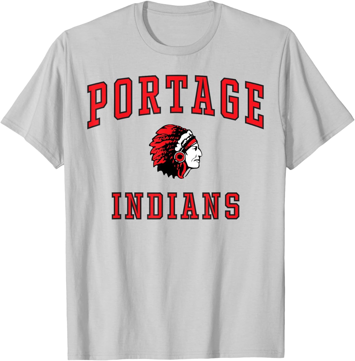 Portage High School Indians C1 T-Shirt - T-Shirt | Ash