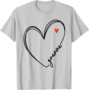 Cute granna With Heart Girl Women Mom Mother T-Shirt - T-Shirt | Ash