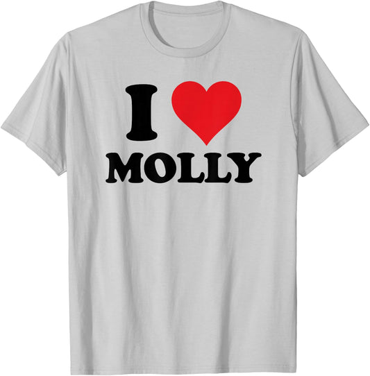 I Heart Molly First Name I Love Personalised Stuff T-Shirt - T-Shirt | Ash