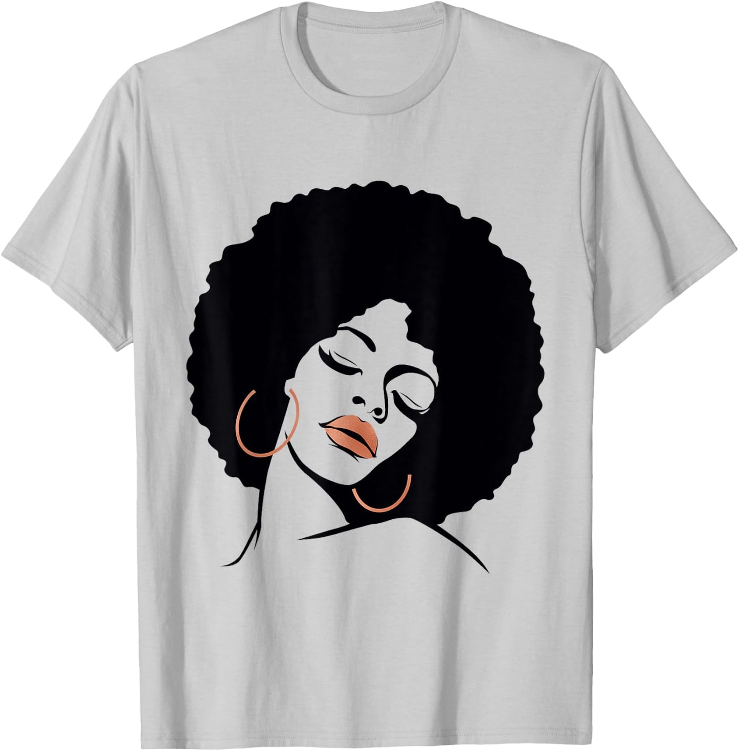 Black Girl Magic Shirt Natural Hair Afro Rose Gold Red Lips T-Shirt - T-Shirt | Ash