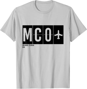 MCO Orlando Florida USA Airport Code International Travel T-Shirt - T-Shirt | Ash