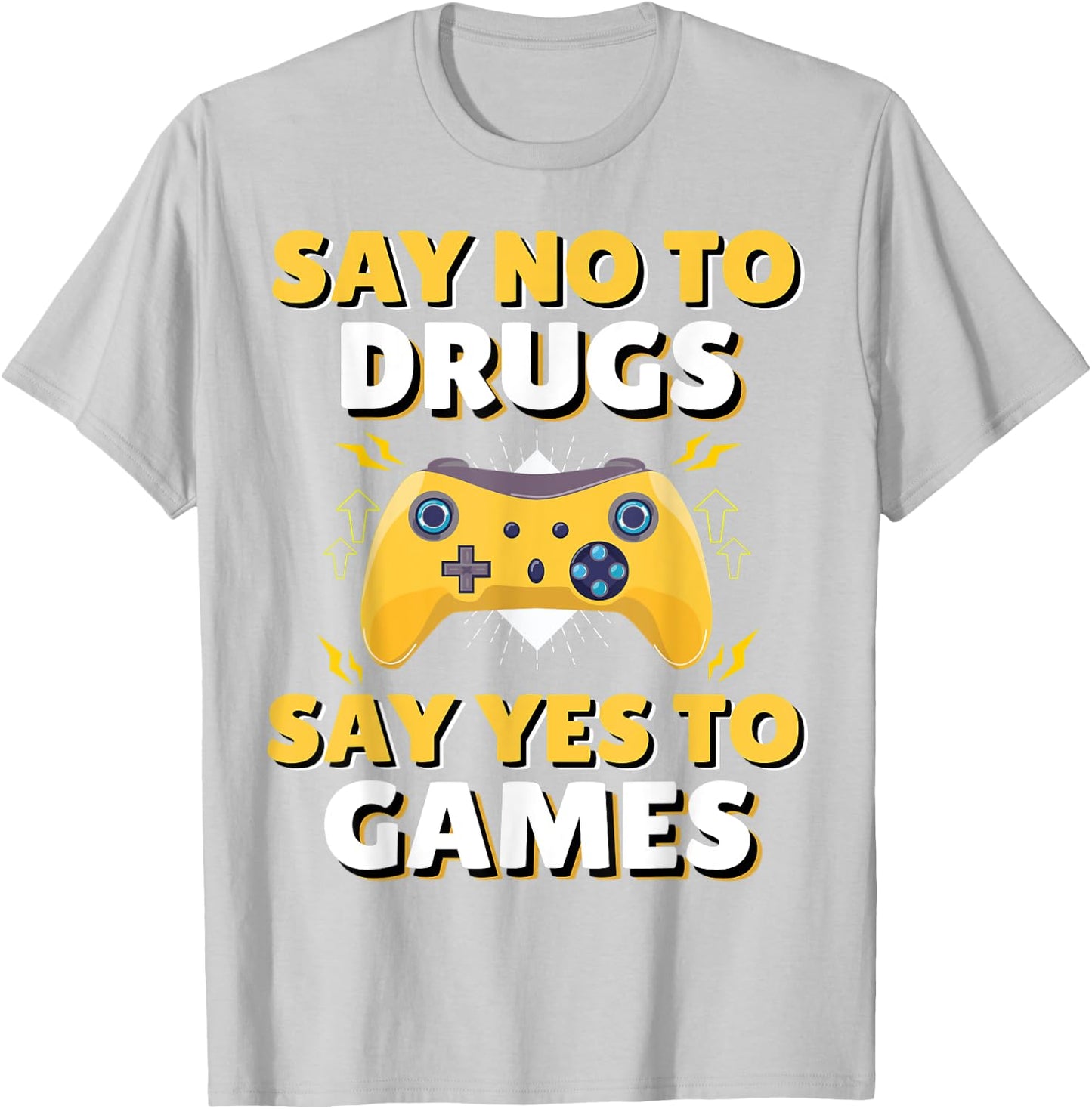 Say No To Say Yes To Video Games Red Ribbon Week Gaming T-Shirt - T-Shirt | Ash