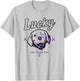 Marvel Hawkeye Disney Plus Lucky The Pizza Dog Line Art V-2 T-Shirt - T-Shirt | Ash