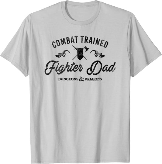 Dungeons & Dragons Combat Trained Fighter Dad T-Shirt - T-Shirt | Ash