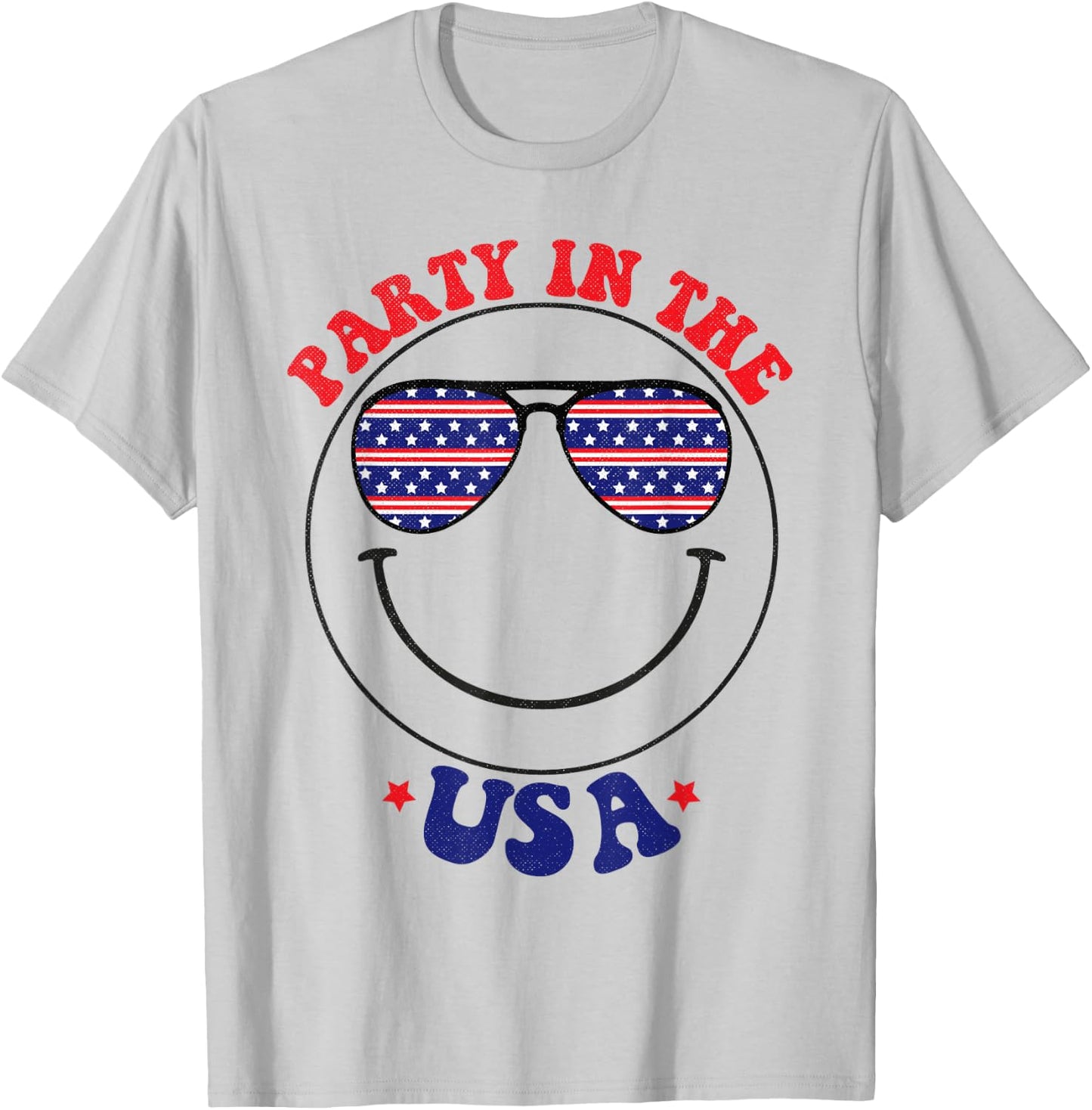 Party in the USA July 4th America Flag Patriot USA T-Shirt - T-Shirt | Ash
