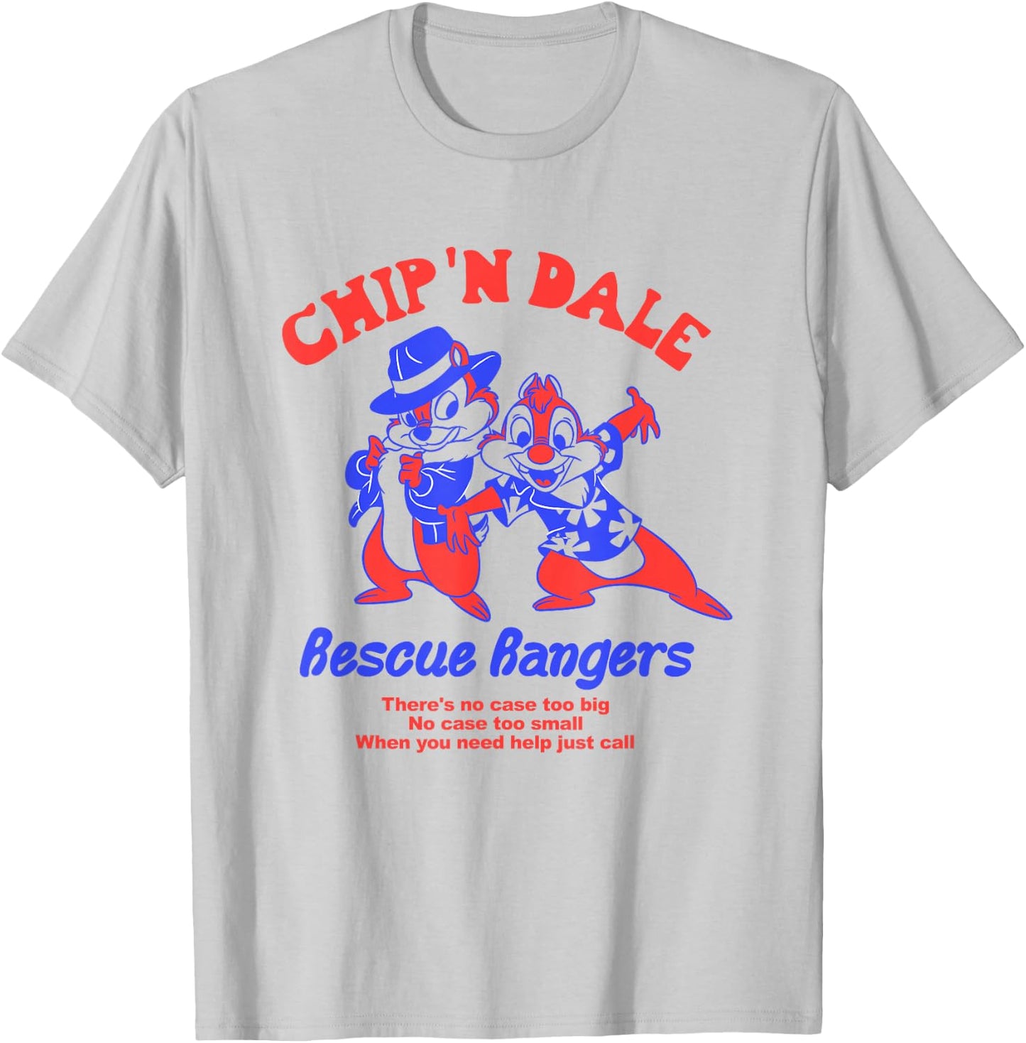 Disney Chip 'n Dale Rescue Rangers No Case Too Big Or Small T-Shirt - T-Shirt | Ash