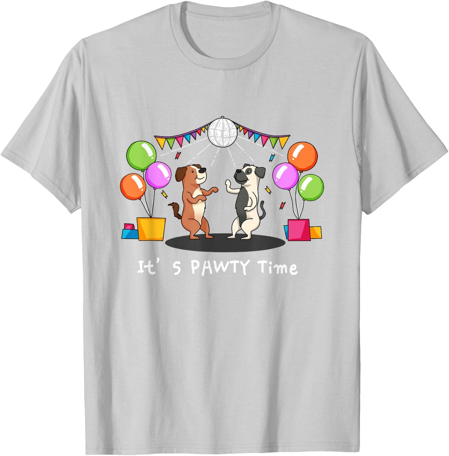 It's Pawty Time - Funny Dog Party Pun Women Girls Kids T-Shirt - T-Shirt | Ash